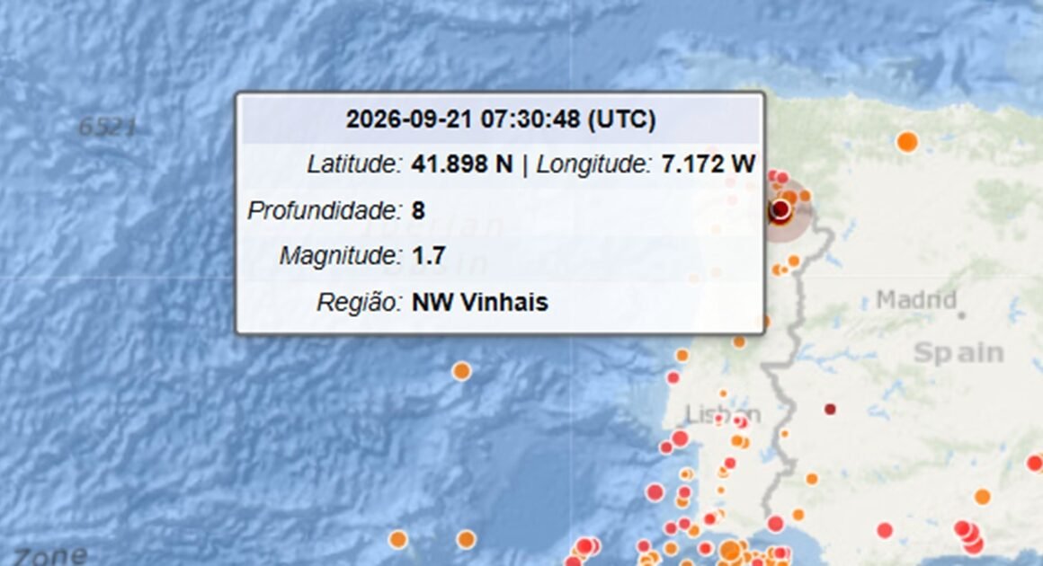 Sismo de magnitude 1.7 é registrado em Vinhais, Trás-os-Montes