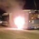 Autocarro destruído pelas chamas em braga