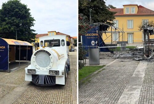Incêndio destrói comboio turístico na Póvoa de Varzim com suspeita de vandalismo