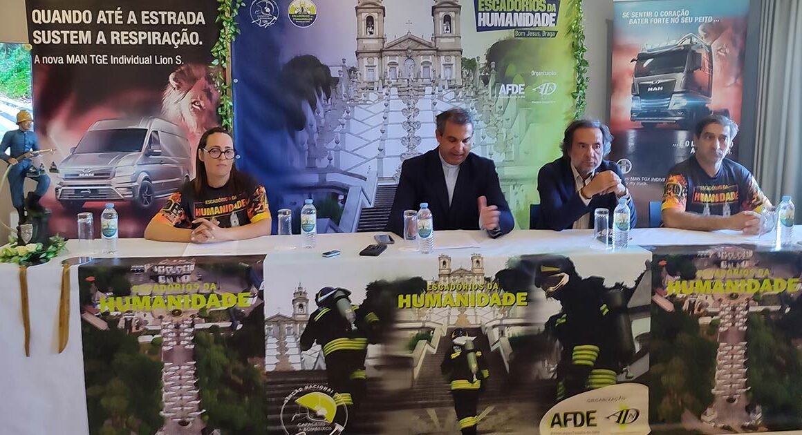 Braga recebe 1.890 bombeiros na prova de escadas com 32 kg de equipamento