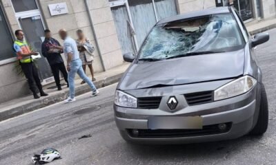 Ciclista ferido numa colisão com automóvel em braga