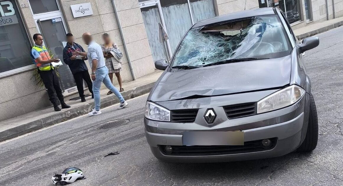 Ciclista ferido numa colisão com automóvel em braga