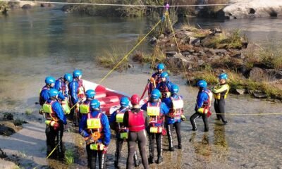 Bombeiros sapadores testam resgate em praia fluvial de braga